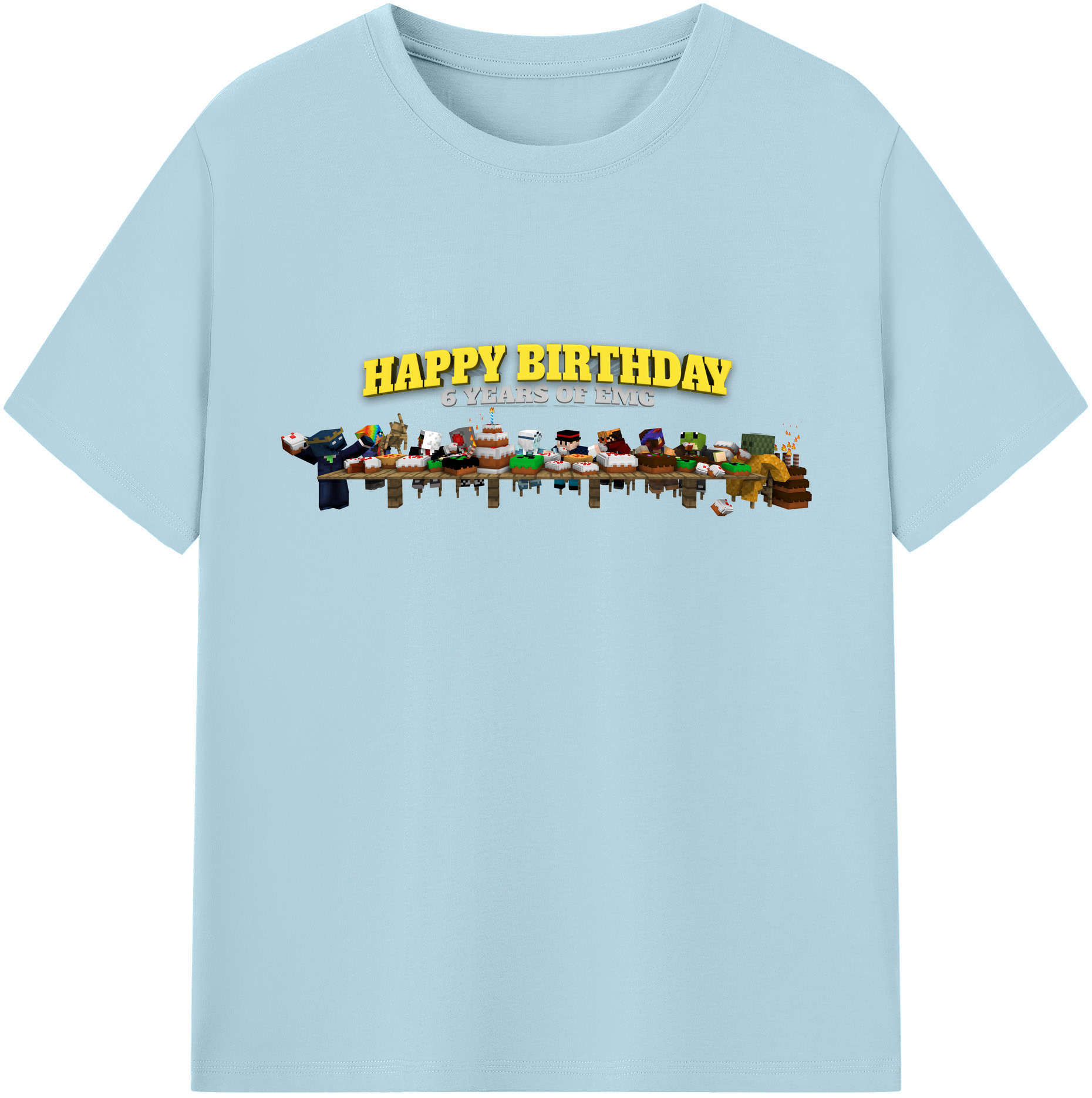 （画像用） マインクラフト ブロックの世界 Minecraft MC Block world 綿100％半袖Tシャツ（フロントプリント）